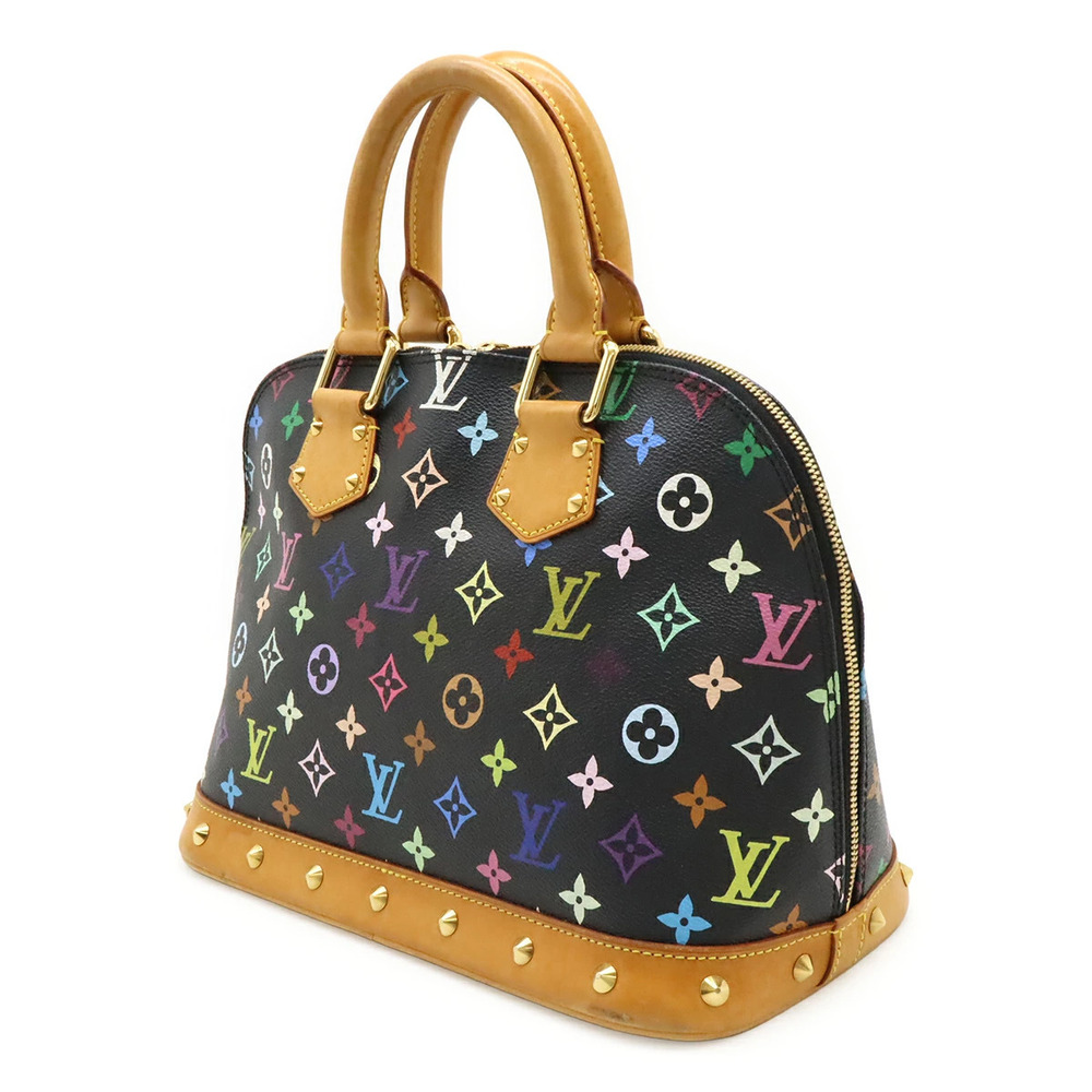 Louis Vuitton Monogram Alma Multicolor Black Handbag Studs Noir